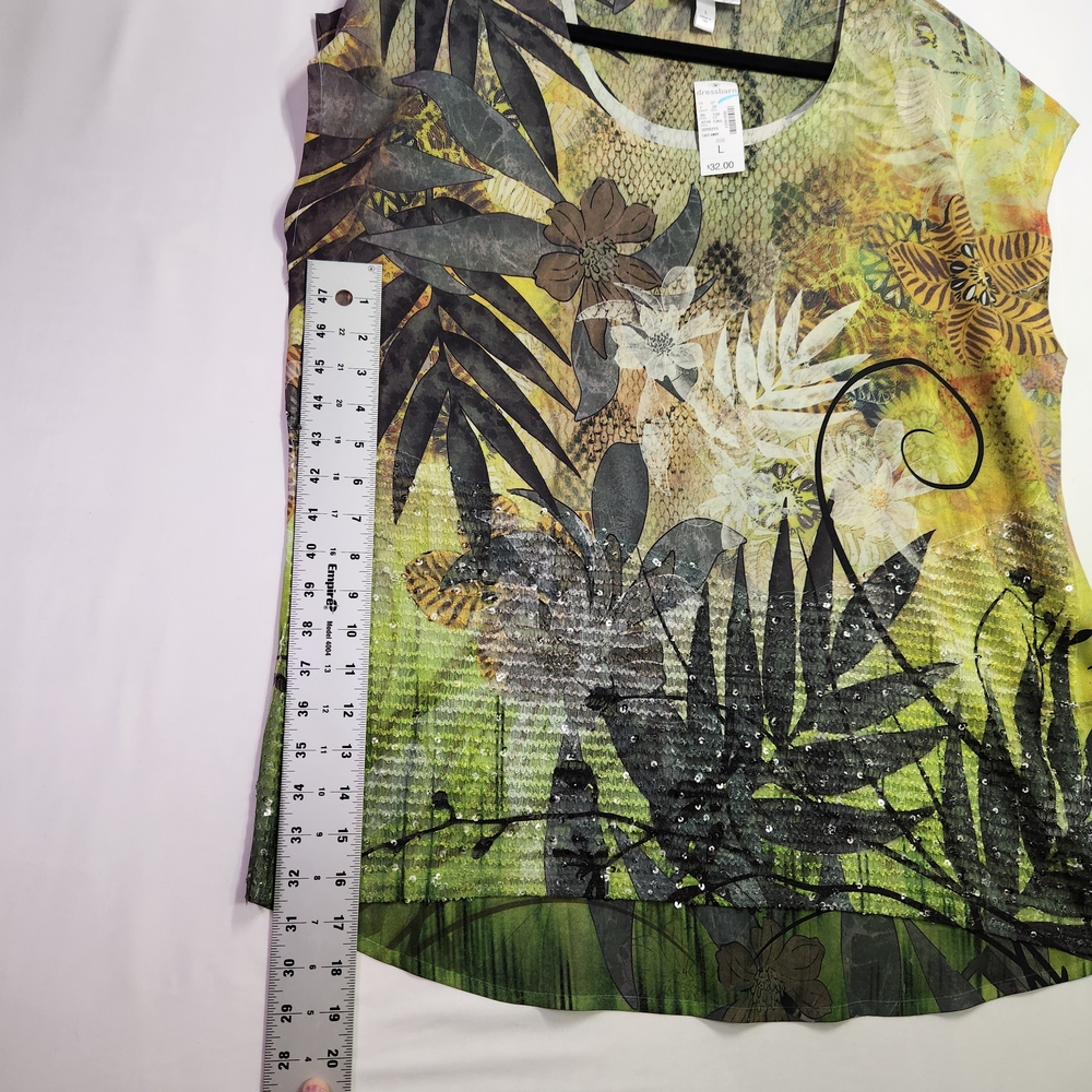 ⭐ NWT Dressbarn Women’s Sleeveless Botanical Print Blouse – Size Large ⭐ - Picture 5 of 8